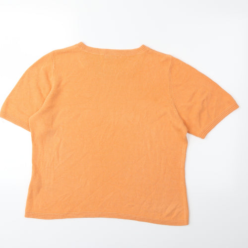 Marks and Spencer Womens Orange  Knit Pullover Jumper Size 14