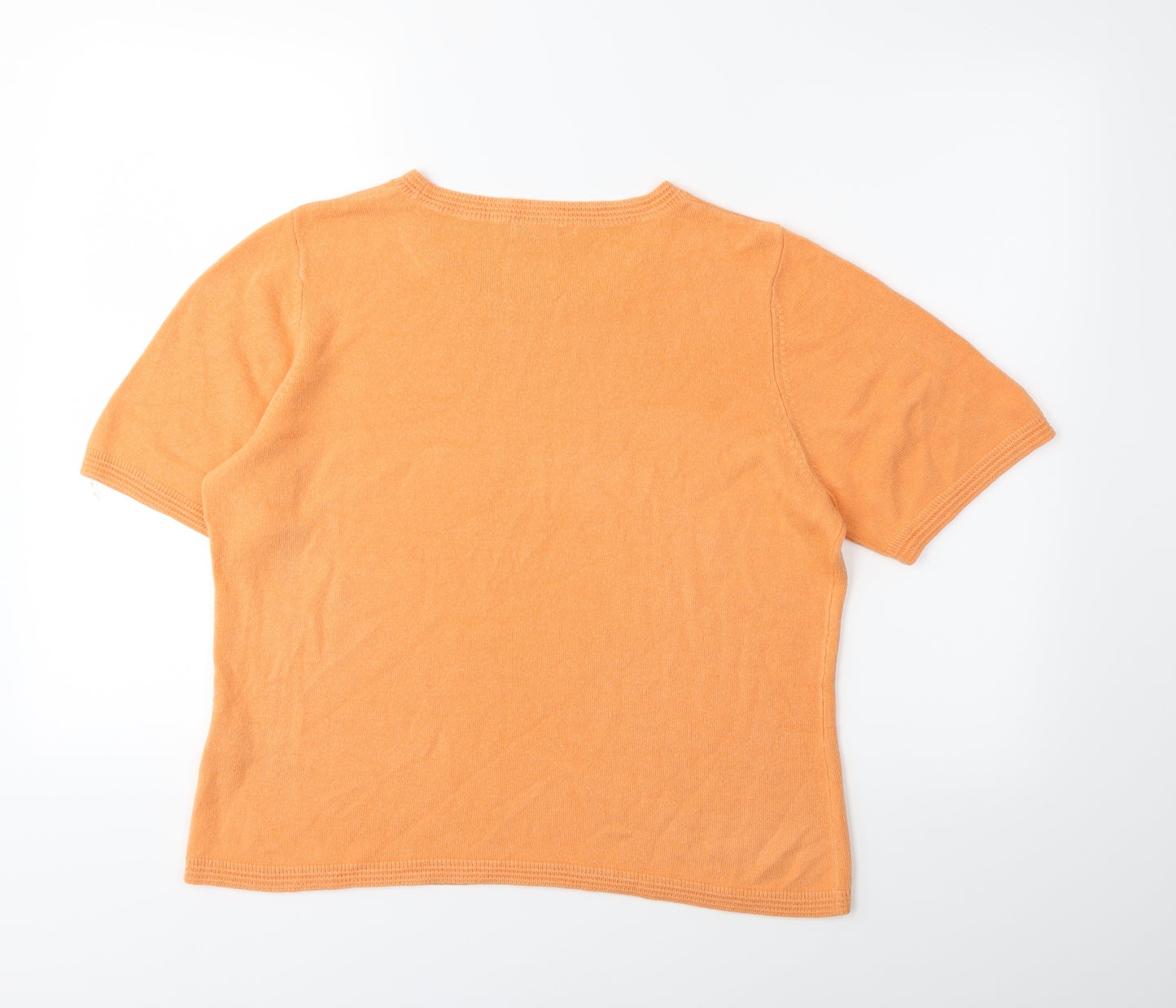 Marks and Spencer Womens Orange  Knit Pullover Jumper Size 14