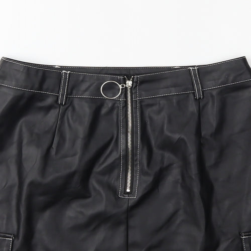 PRETTYLITTLETHING Womens Black   Mini Skirt Size 8