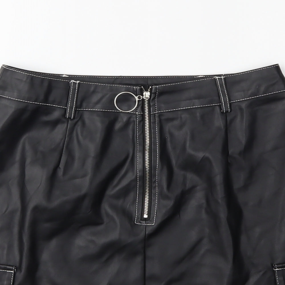 PRETTYLITTLETHING Womens Black   Mini Skirt Size 8