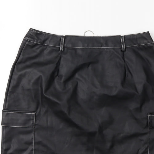 PRETTYLITTLETHING Womens Black   Mini Skirt Size 8