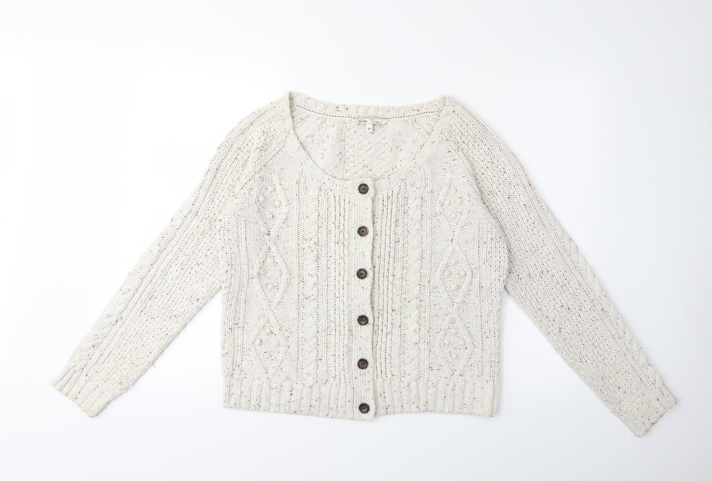 Fat Face Womens Beige  Knit Cardigan Jumper Size 14