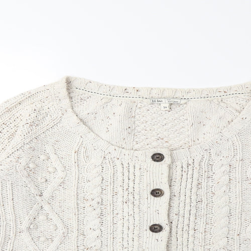 Fat Face Womens Beige  Knit Cardigan Jumper Size 14