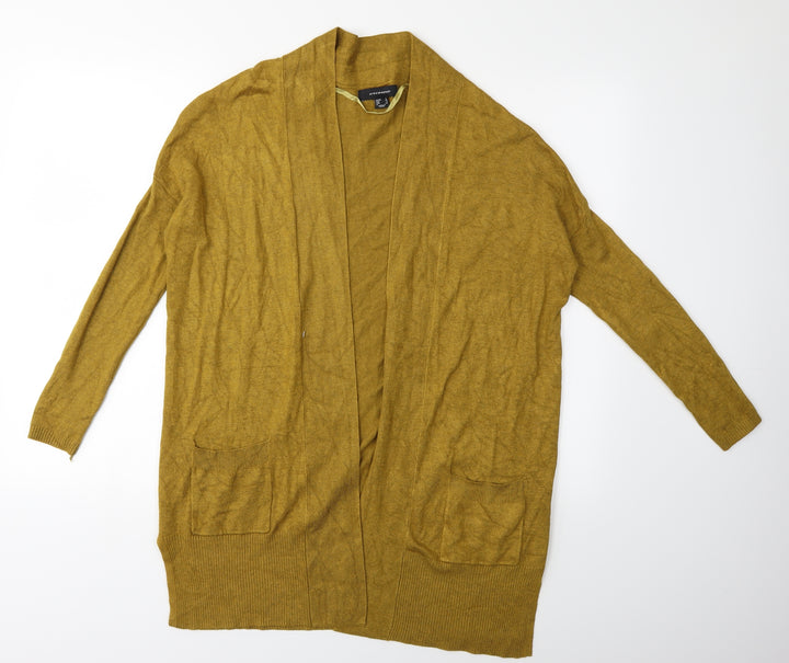 Atmosphere Womens Gold Knit Cardigan Jumper Size 8