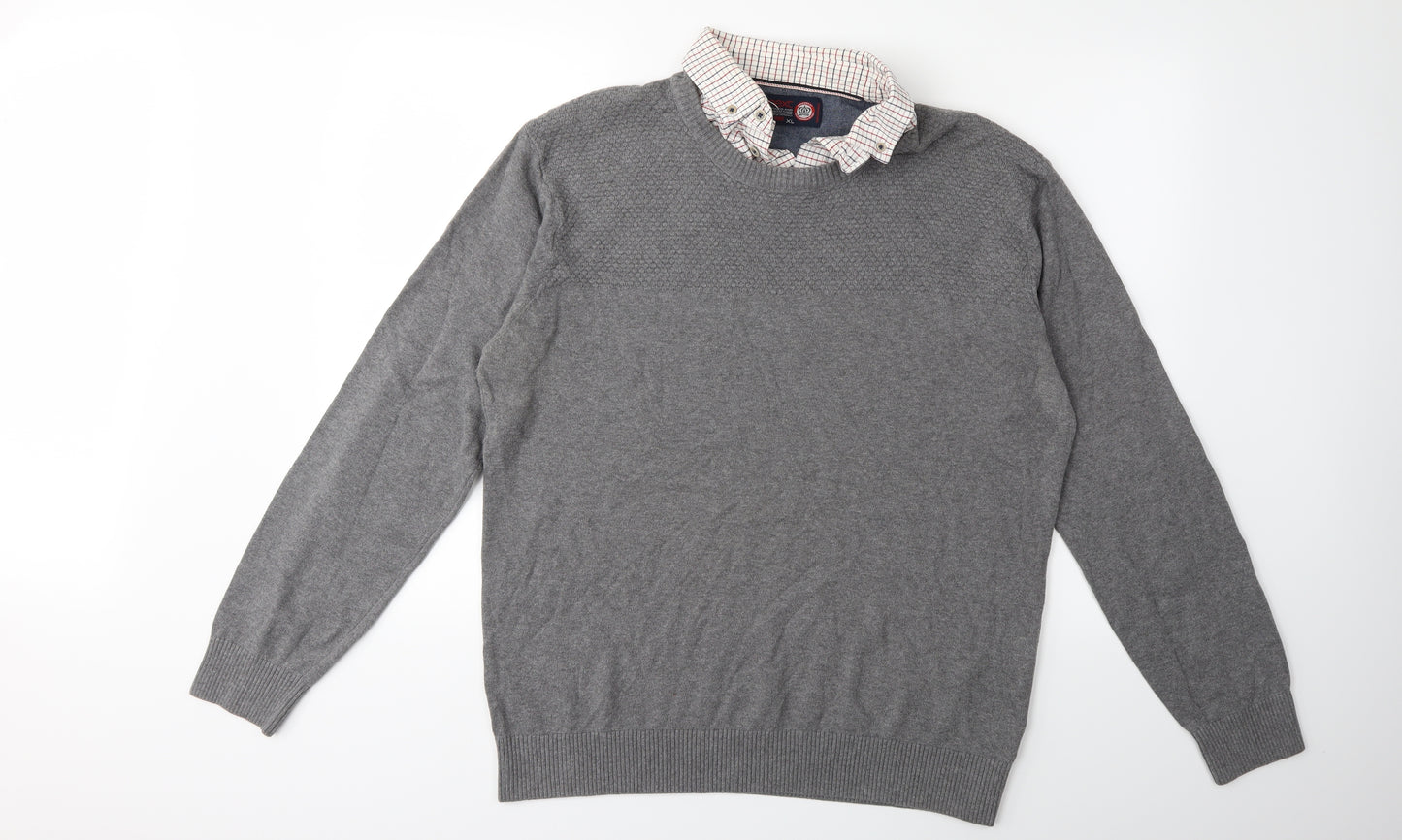 NEXT Mens Grey  Knit Pullover Jumper Size XL
