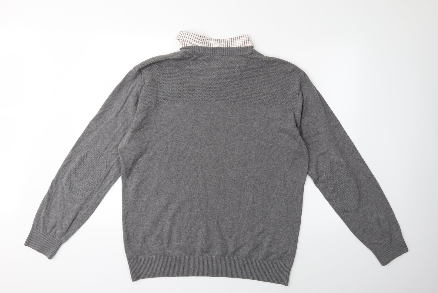 NEXT Mens Grey  Knit Pullover Jumper Size XL