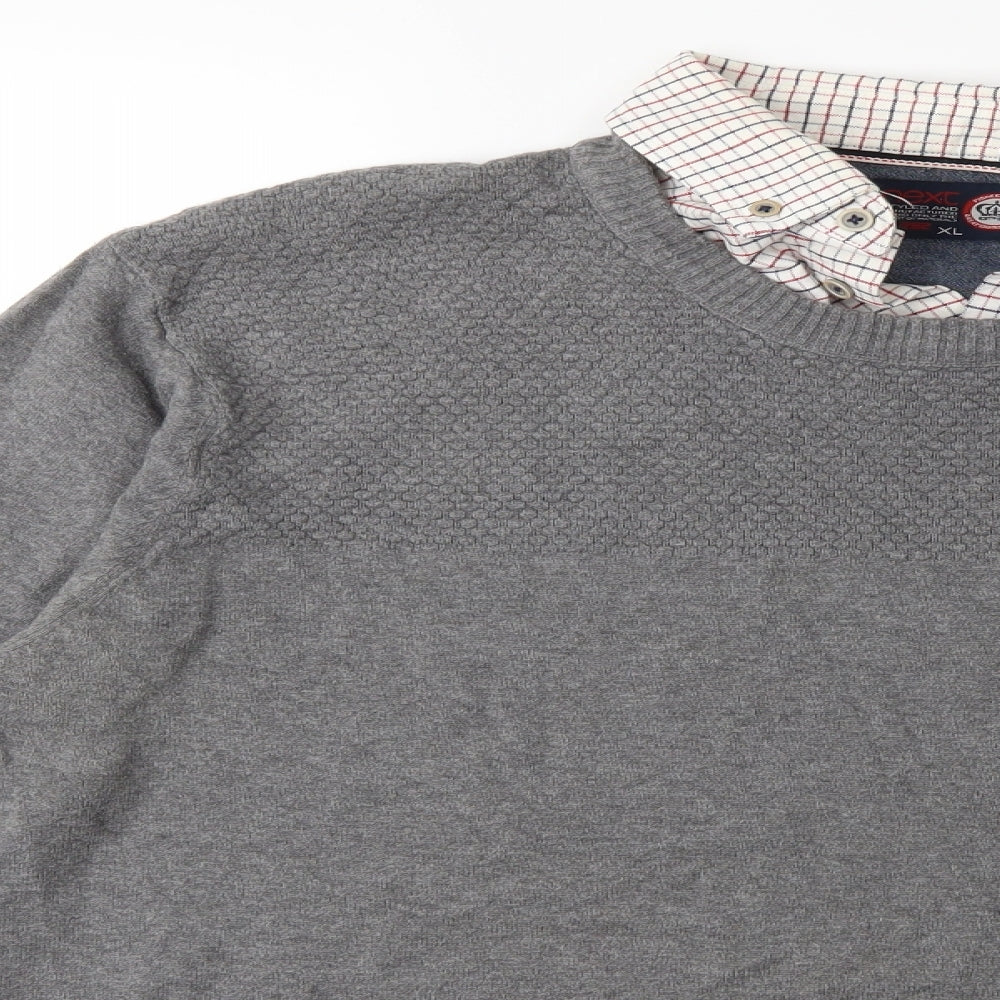 NEXT Mens Grey  Knit Pullover Jumper Size XL