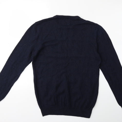 Easy Mens Beige  Knit Pullover Jumper Size S