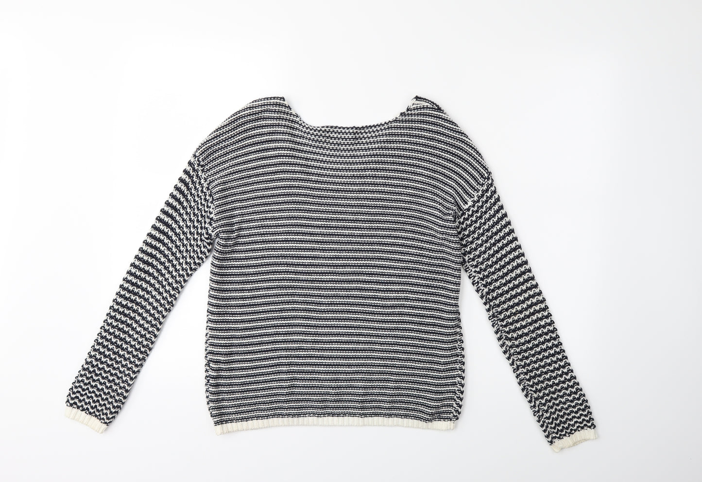 New Look Womens Blue Striped Knit Pullover Jumper Size 8