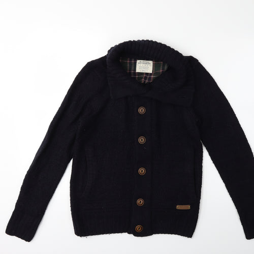 Burton Mens Blue  Knit Cardigan Jumper Size S