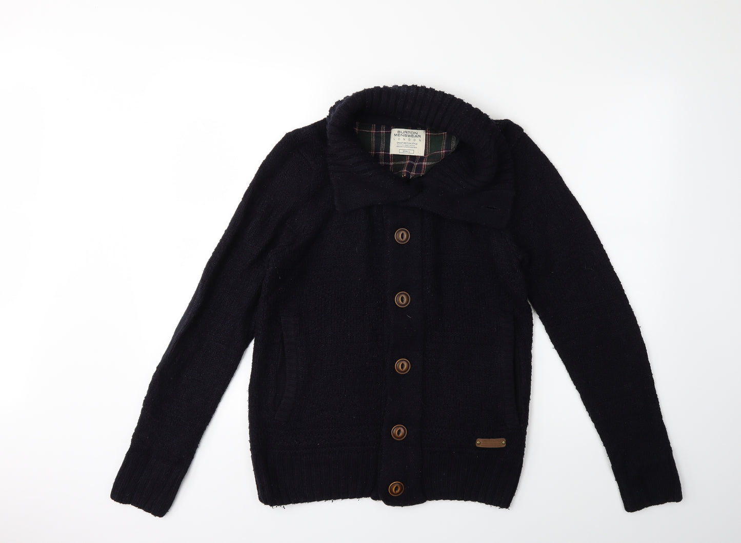 Burton Mens Blue  Knit Cardigan Jumper Size S