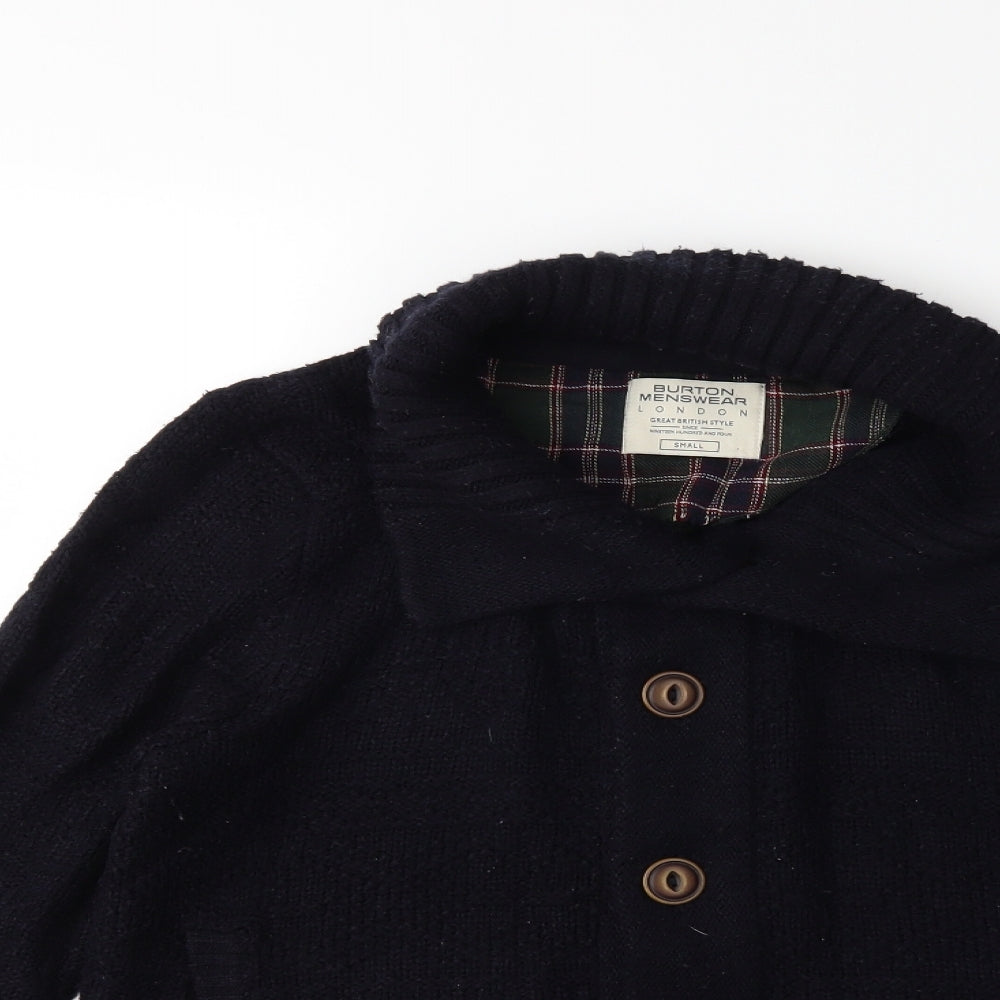 Burton Mens Blue  Knit Cardigan Jumper Size S