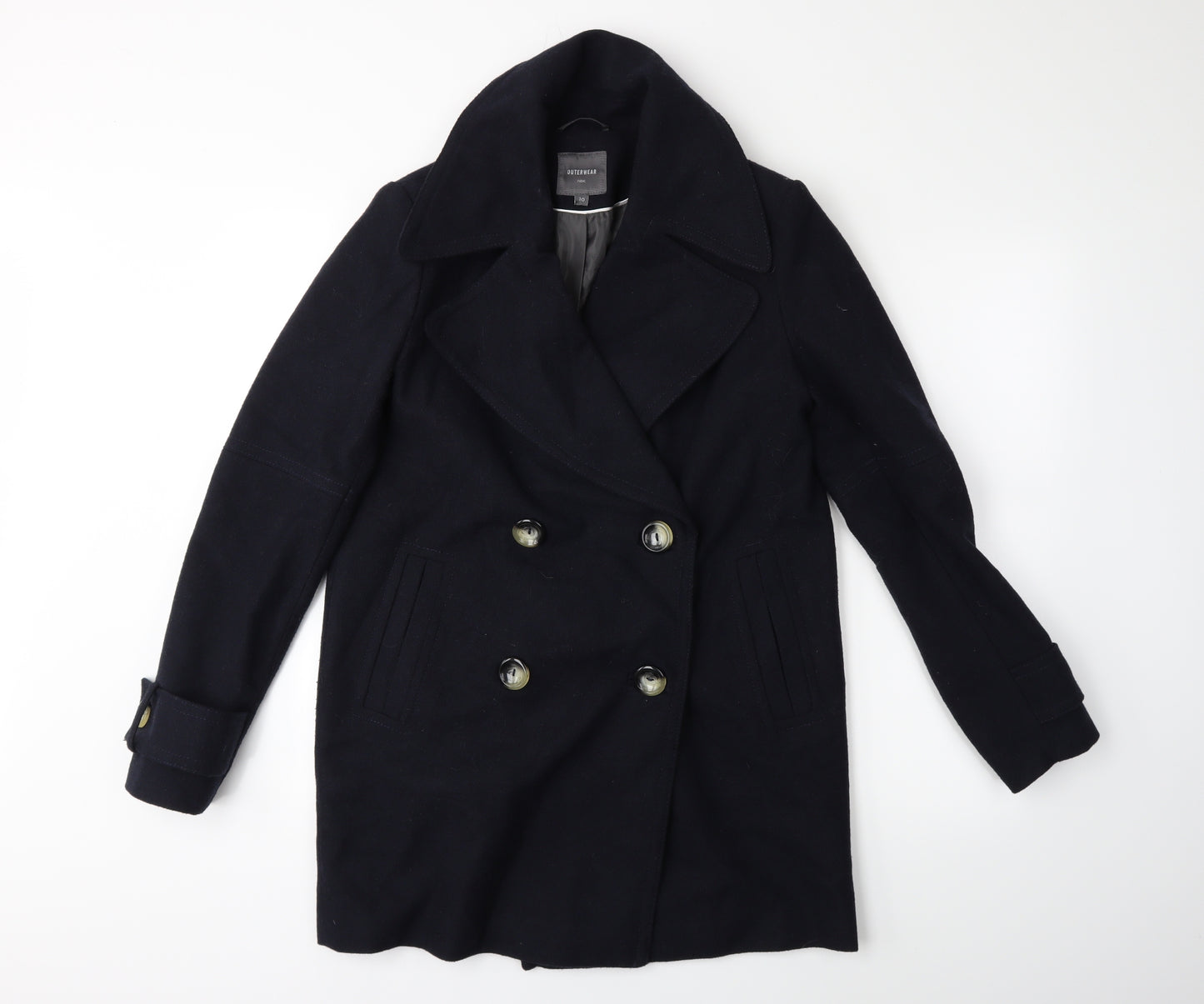 Preworn Womens Blue   Overcoat Coat Size 10