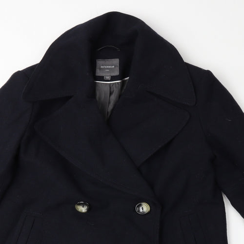 Preworn Womens Blue   Overcoat Coat Size 10