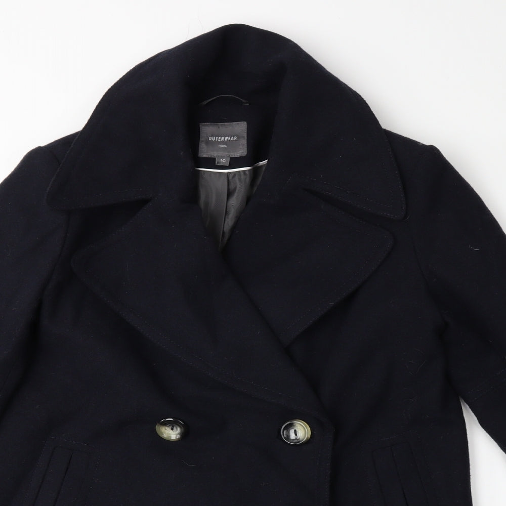 Preworn Womens Blue   Overcoat Coat Size 10