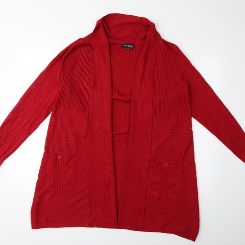 Debenhams Womens Red  Knit Cardigan Jumper Size 18