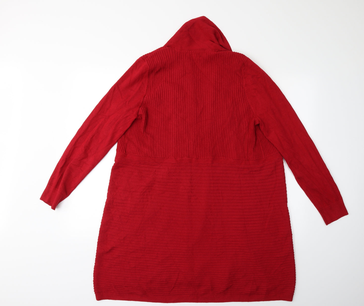 Debenhams Womens Red  Knit Cardigan Jumper Size 18