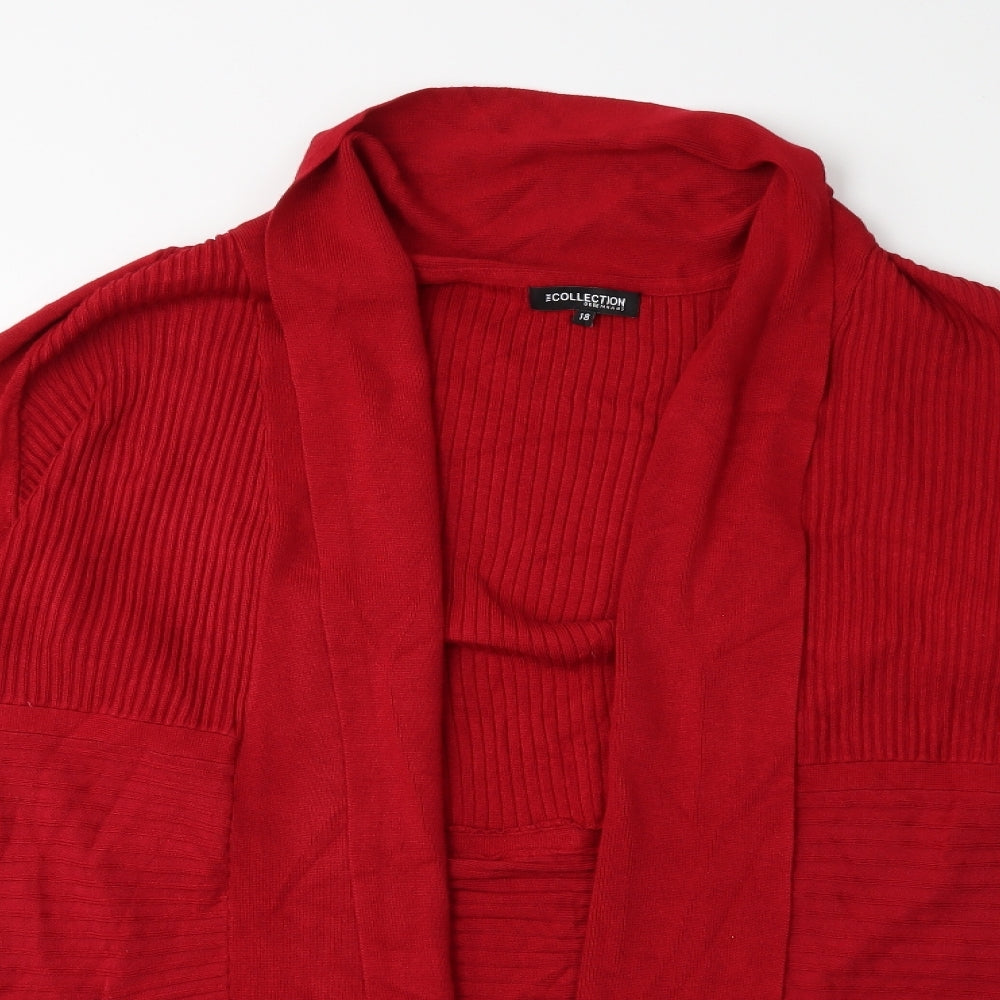 Debenhams Womens Red  Knit Cardigan Jumper Size 18