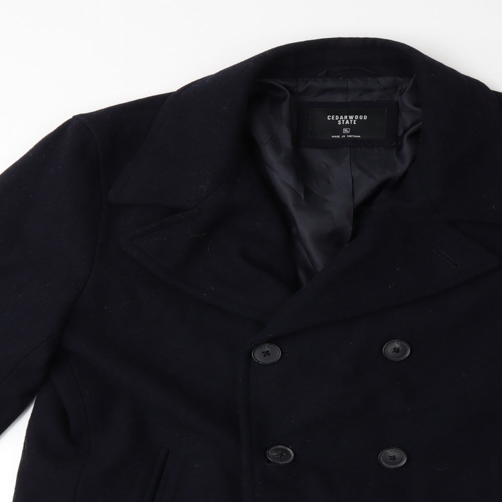 Cedarwood State Mens Blue   Overcoat Coat Size XL