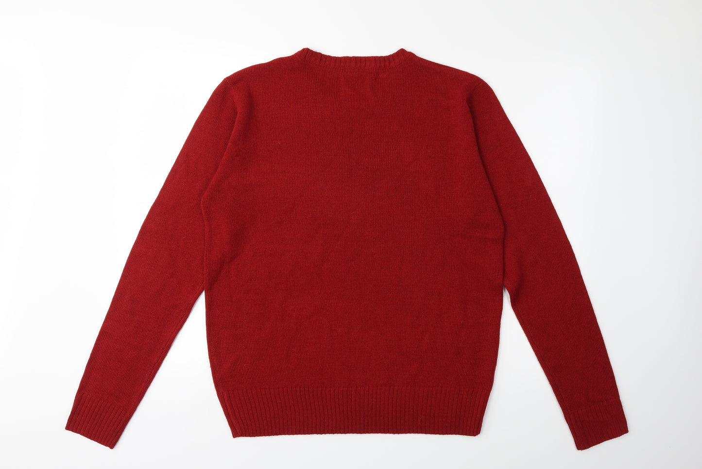 Brave Soul Mens Red  Knit Pullover Jumper Size L  - christmas