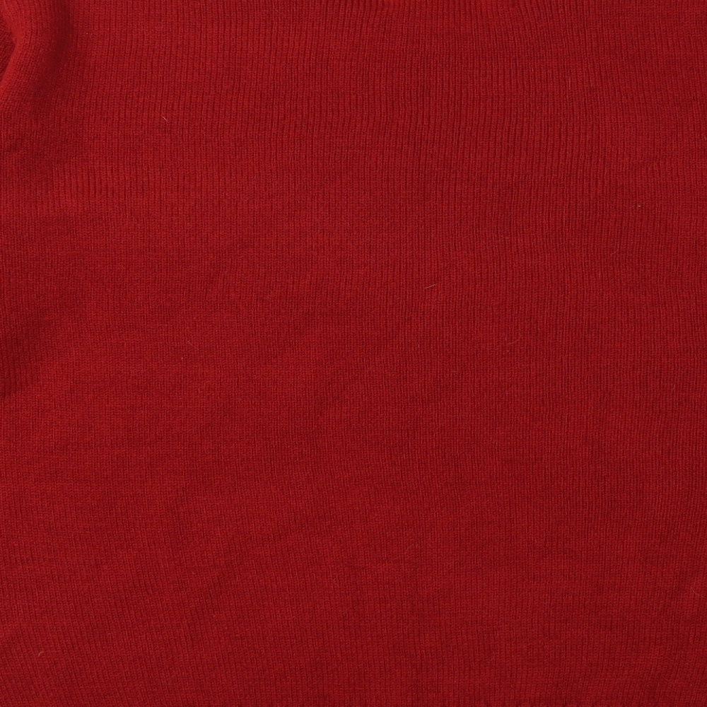Brave Soul Mens Red  Knit Pullover Jumper Size L  - christmas