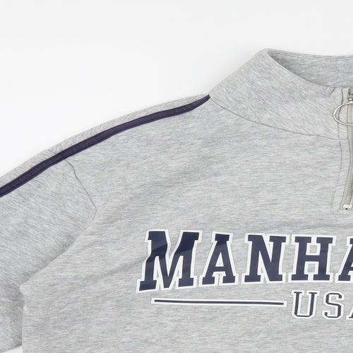 Divided by H&M Womens Grey Striped Jersey Pullover Sweatshirt Size XS  - Manhattan