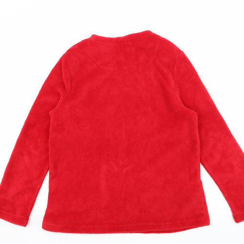 B&M Womens Red Solid Microfibre Top Pyjama Top Size S  - It's Christmas