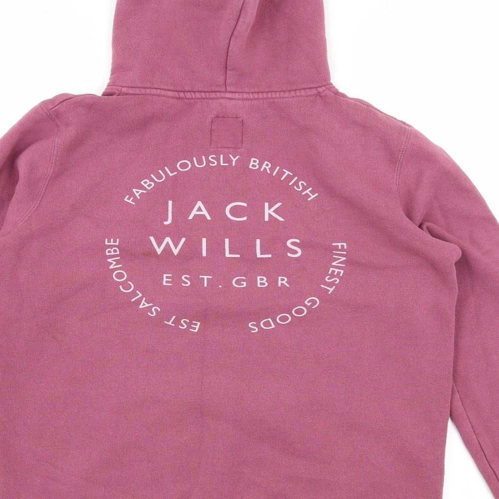 Jack Wills Womens Purple  Jersey Pullover Hoodie Size 8