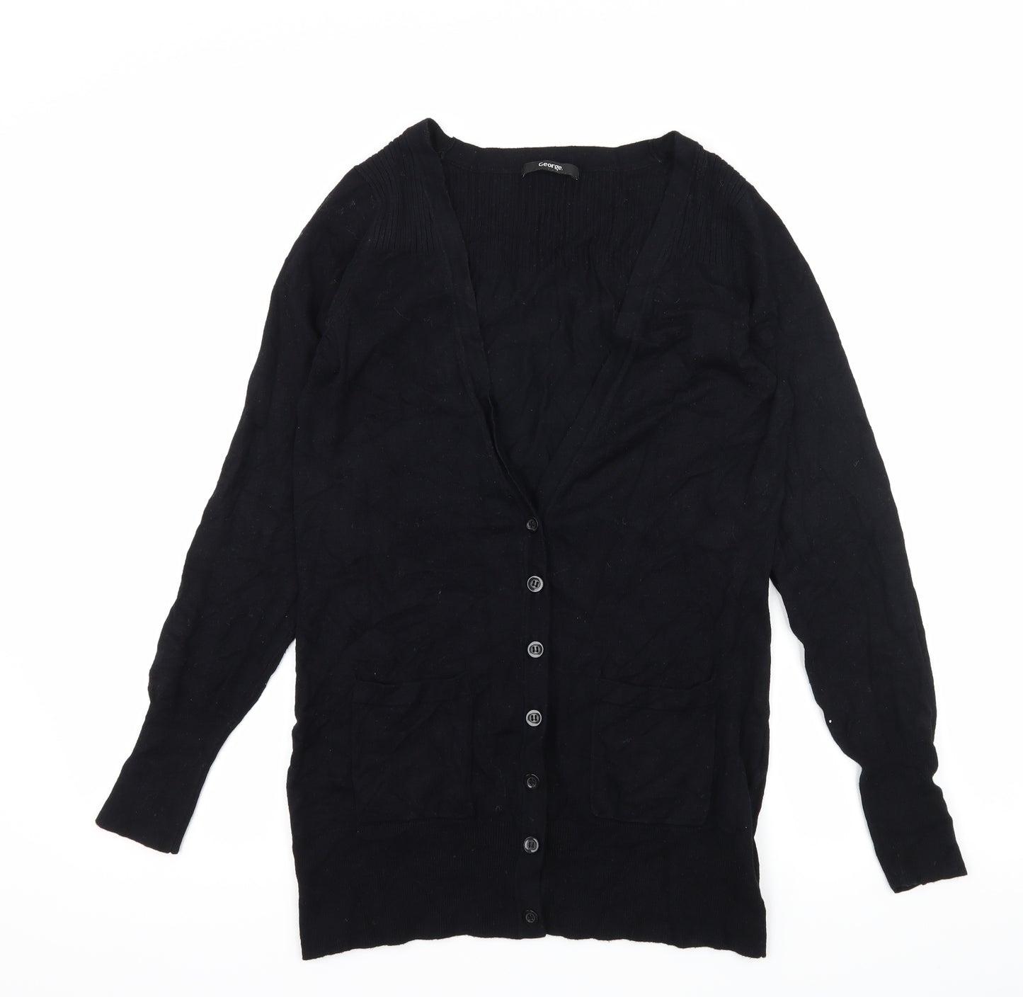 George Womens Black  Knit Cardigan Jumper Size 10