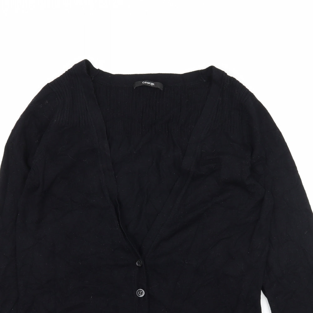 George Womens Black  Knit Cardigan Jumper Size 10