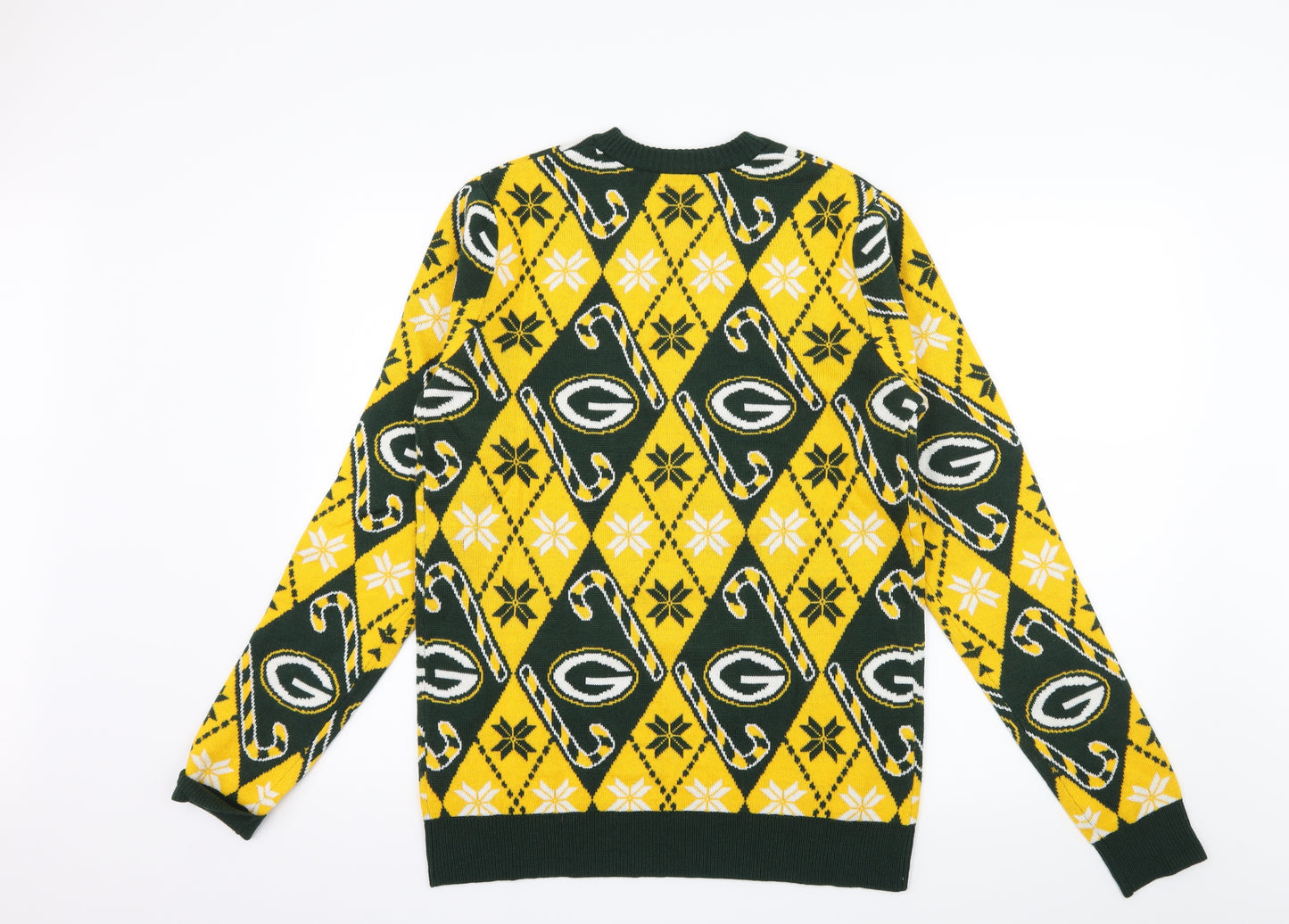 NFL Mens Multicoloured Geometric Knit Pullover Jumper Size S
