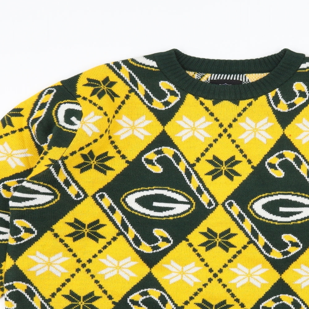 NFL Mens Multicoloured Geometric Knit Pullover Jumper Size S