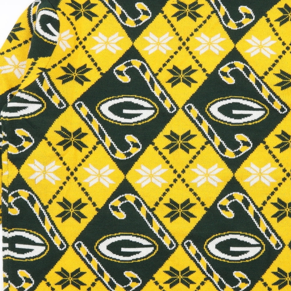 NFL Mens Multicoloured Geometric Knit Pullover Jumper Size S