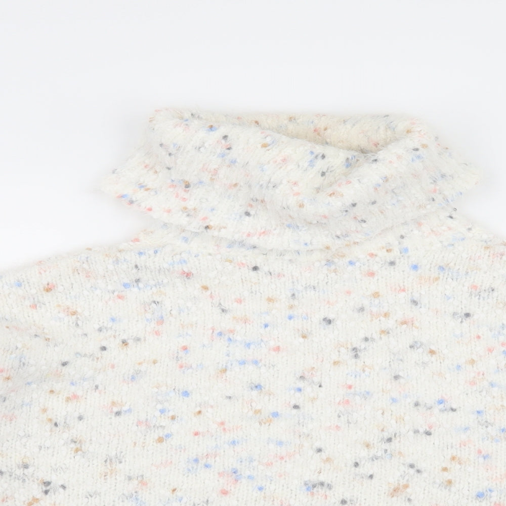 F&F Womens White Polka Dot Knit Pullover Jumper Size 10