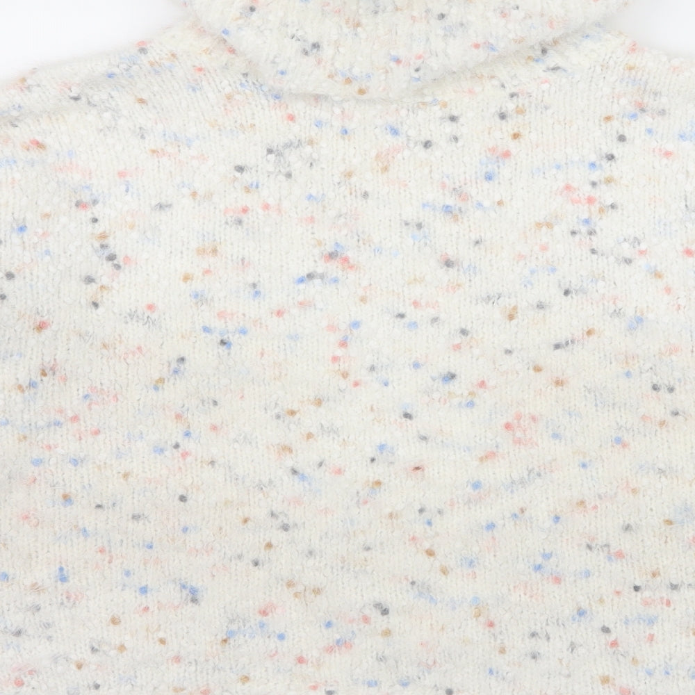 F&F Womens White Polka Dot Knit Pullover Jumper Size 10