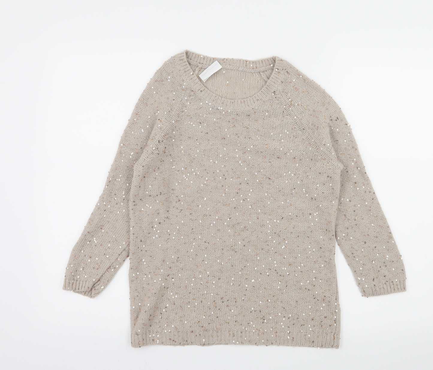 The White Company Womens Beige  Knit Pullover Jumper Size L