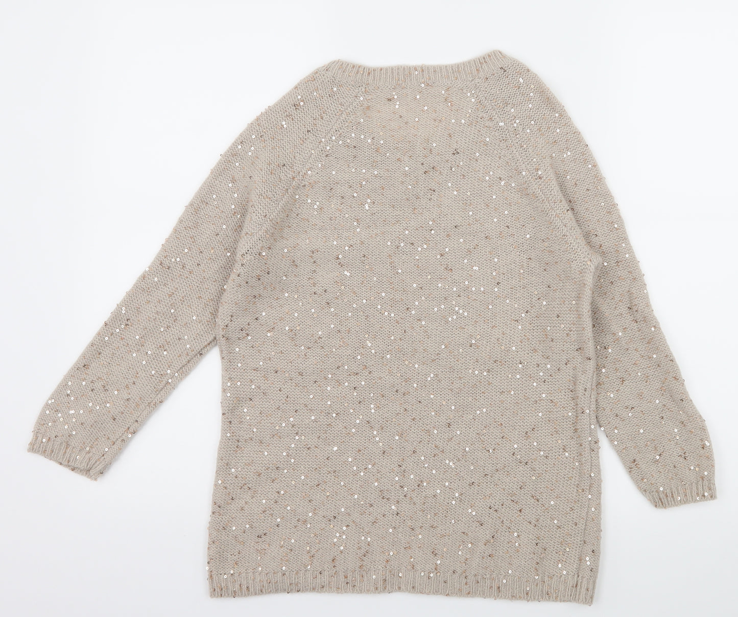 The White Company Womens Beige  Knit Pullover Jumper Size L