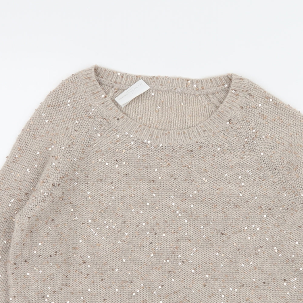 The White Company Womens Beige  Knit Pullover Jumper Size L