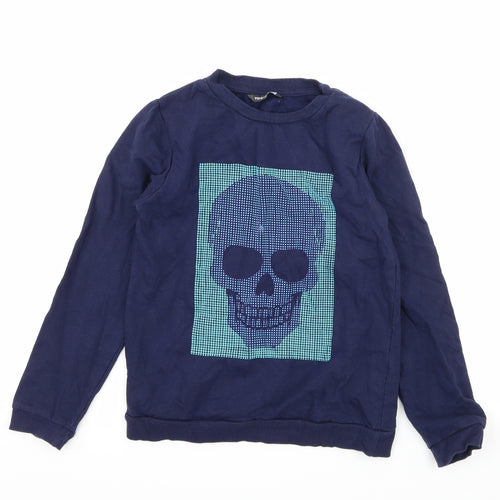 PEP & CO Boys Blue  Jersey Pullover Sweatshirt Size 8-9 Years  - Skull