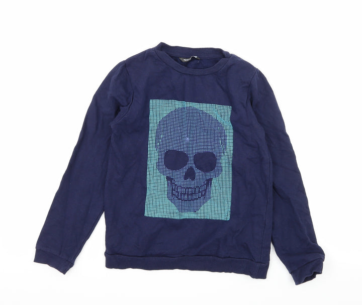 PEP & CO Boys Blue  Jersey Pullover Sweatshirt Size 8-9 Years  - Skull