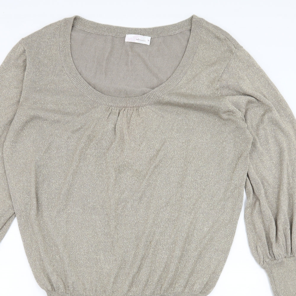 Internacionale Womens Gold  Knit Jumper Dress  Size 16