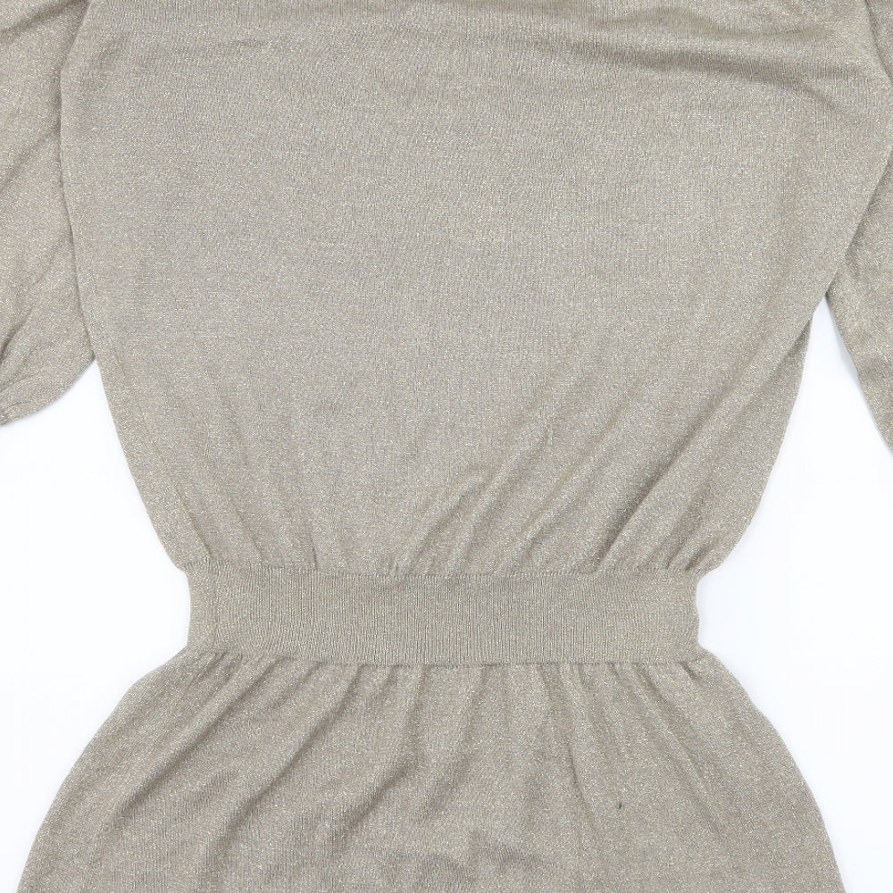 Internacionale Womens Gold  Knit Jumper Dress  Size 16