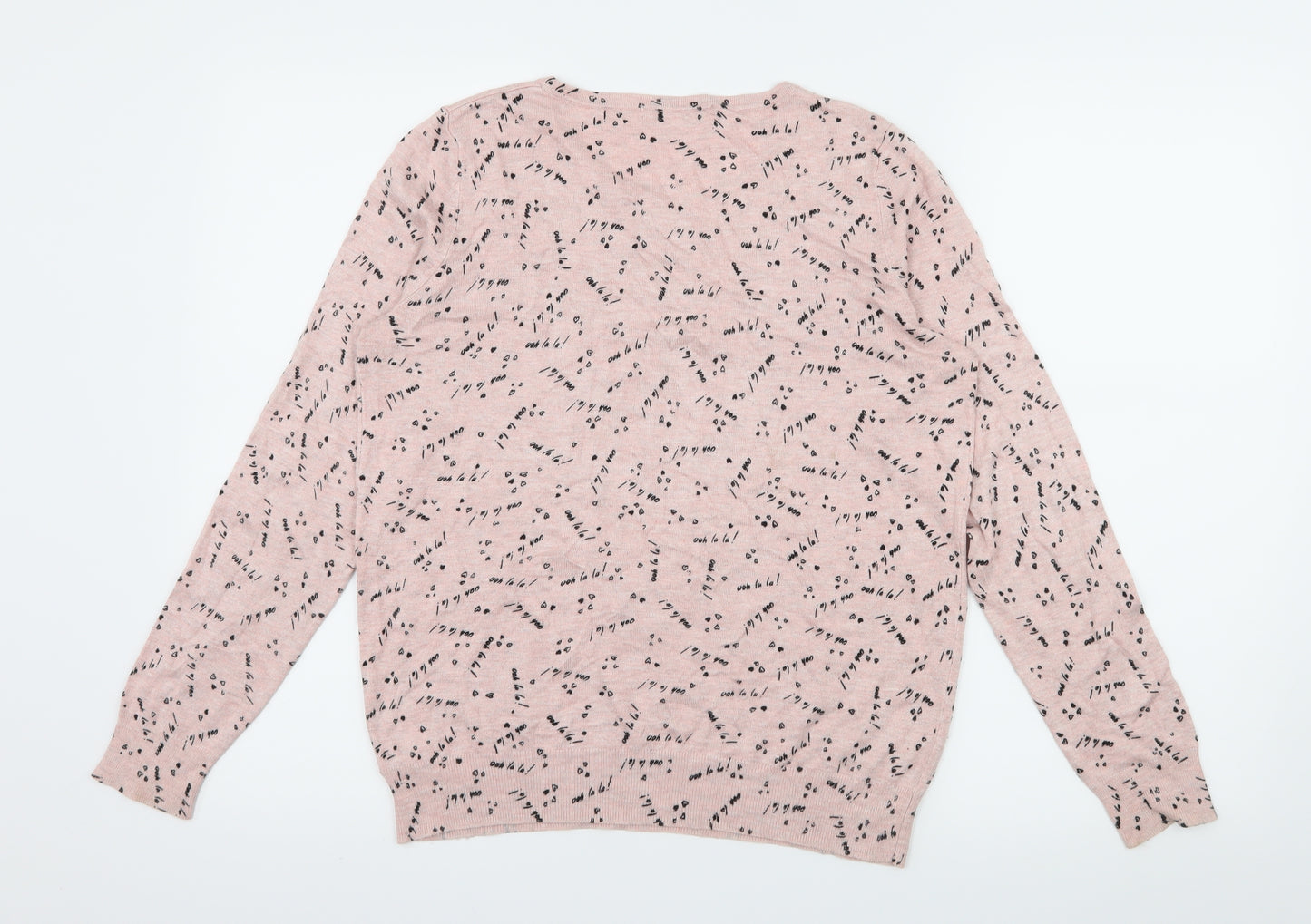 George Womens Pink Geometric Knit Pullover Jumper Size 14  - Ooh La La