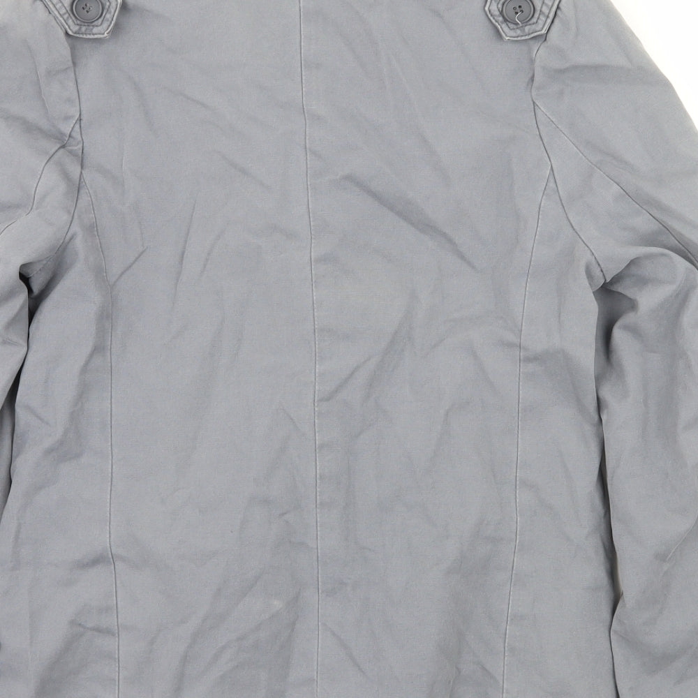 Topman Mens Grey   Pea Coat Coat Size 2XS