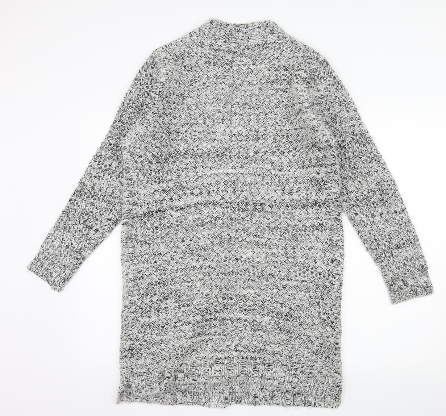 BHS Womens Grey Striped Knit Cardigan Jumper Size M