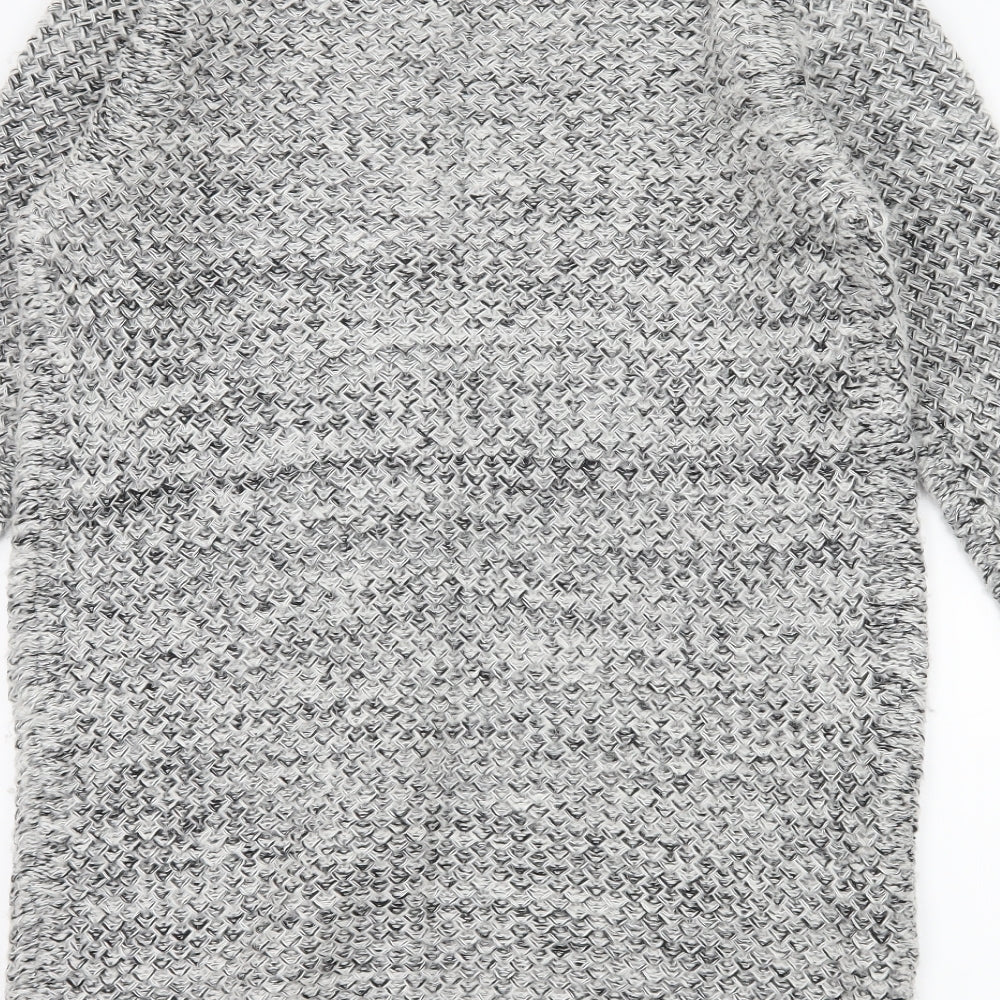 BHS Womens Grey Striped Knit Cardigan Jumper Size M