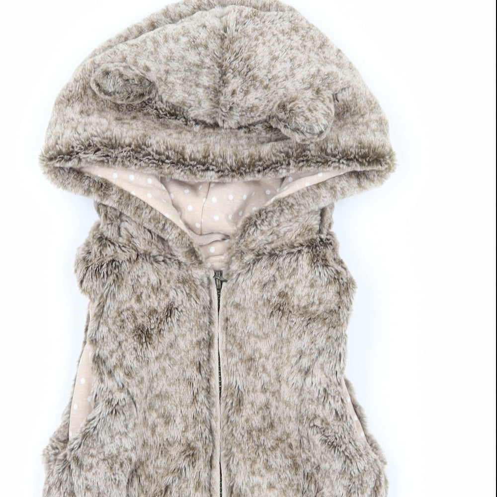TU Girls Brown   Gilet Jacket Size 4-5 Years
