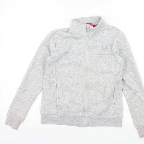 LA Gear Girls Grey  Jersey Full Zip Sweatshirt Size 9-10 Years