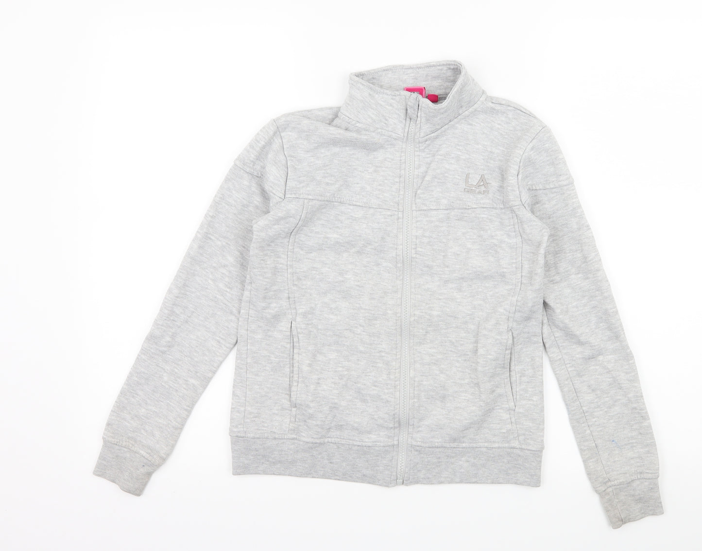LA Gear Girls Grey  Jersey Full Zip Sweatshirt Size 9-10 Years