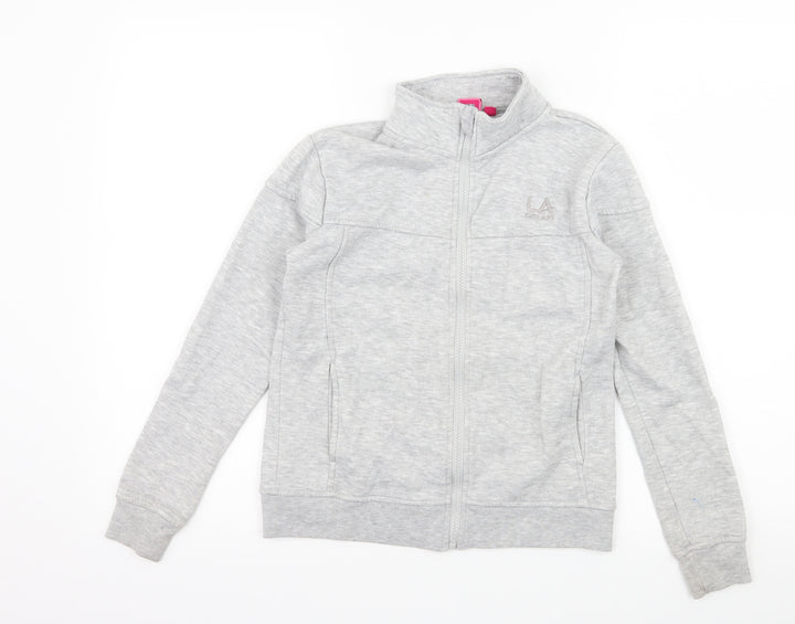 LA Gear Girls Grey  Jersey Full Zip Sweatshirt Size 9-10 Years